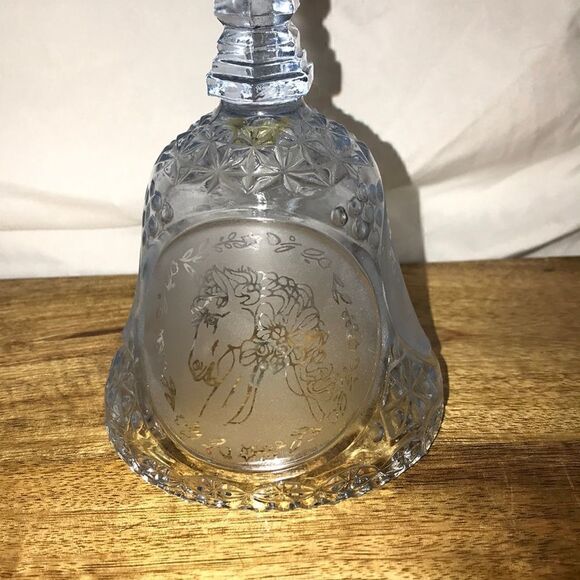 Vintage Glass Unicorn Bell Blue glass 8 inches - Picture 4 of 6